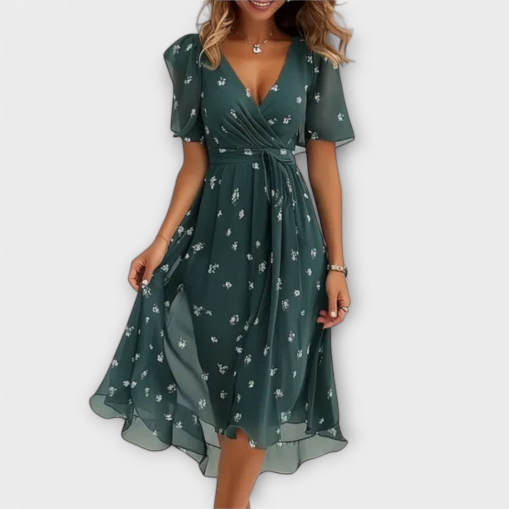 Floral High-Low Wrap Dress