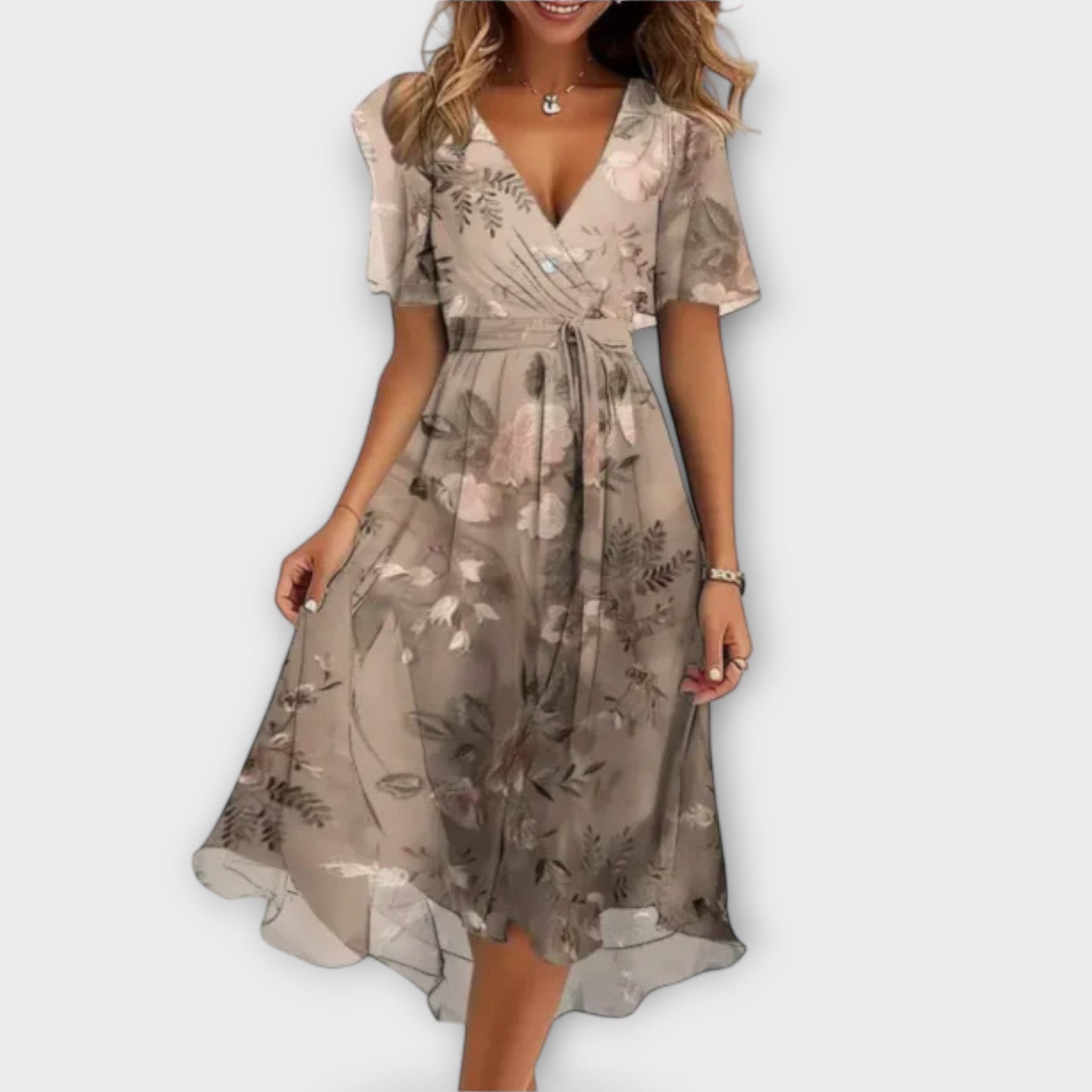 Floral High-Low Wrap Dress