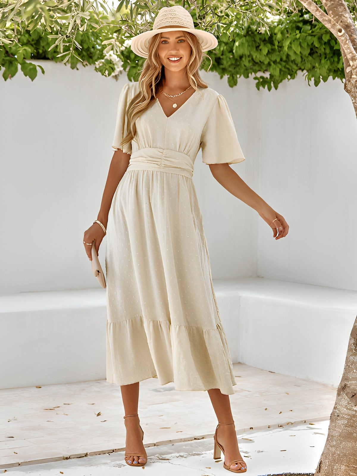 Maxi Dress Wrap Belted Sleeveless Floral Print