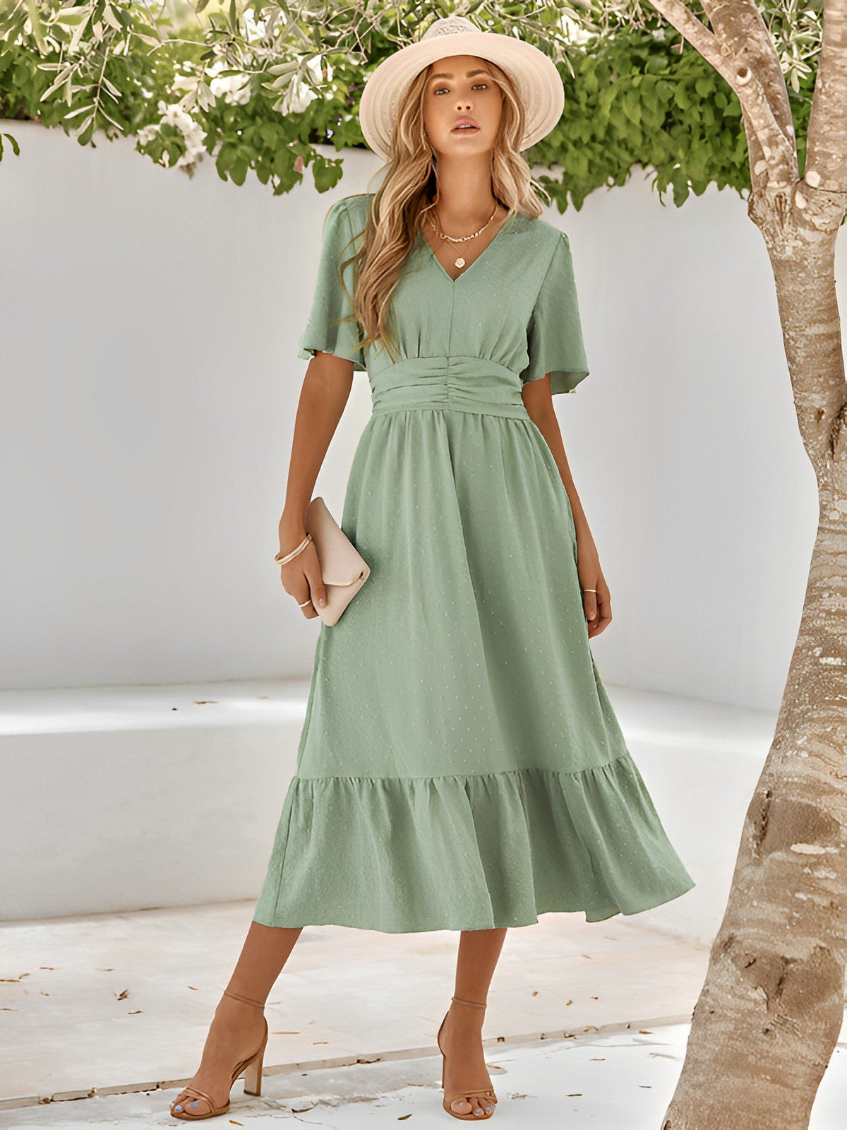 Maxi Dress Wrap Belted Sleeveless Floral Print