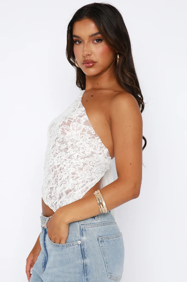 One-Shoulder Lace Top