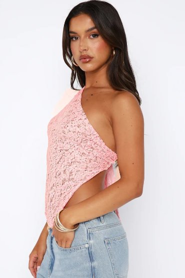 One-Shoulder Lace Top
