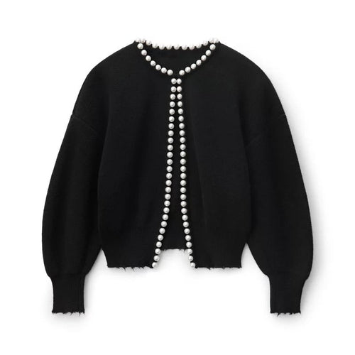 Cropped Pearl Cardigan