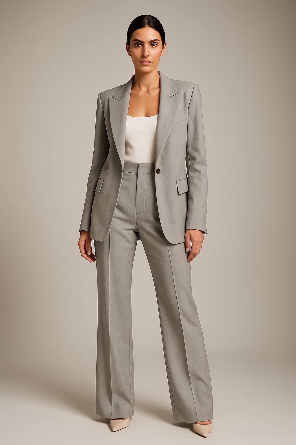 Tailored Wide Leg Blazer Trousers Set