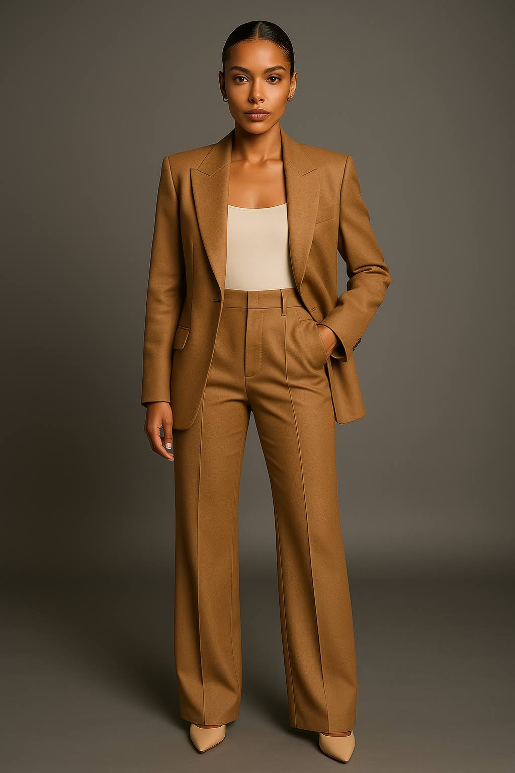 Tailored Wide Leg Blazer Trousers Set