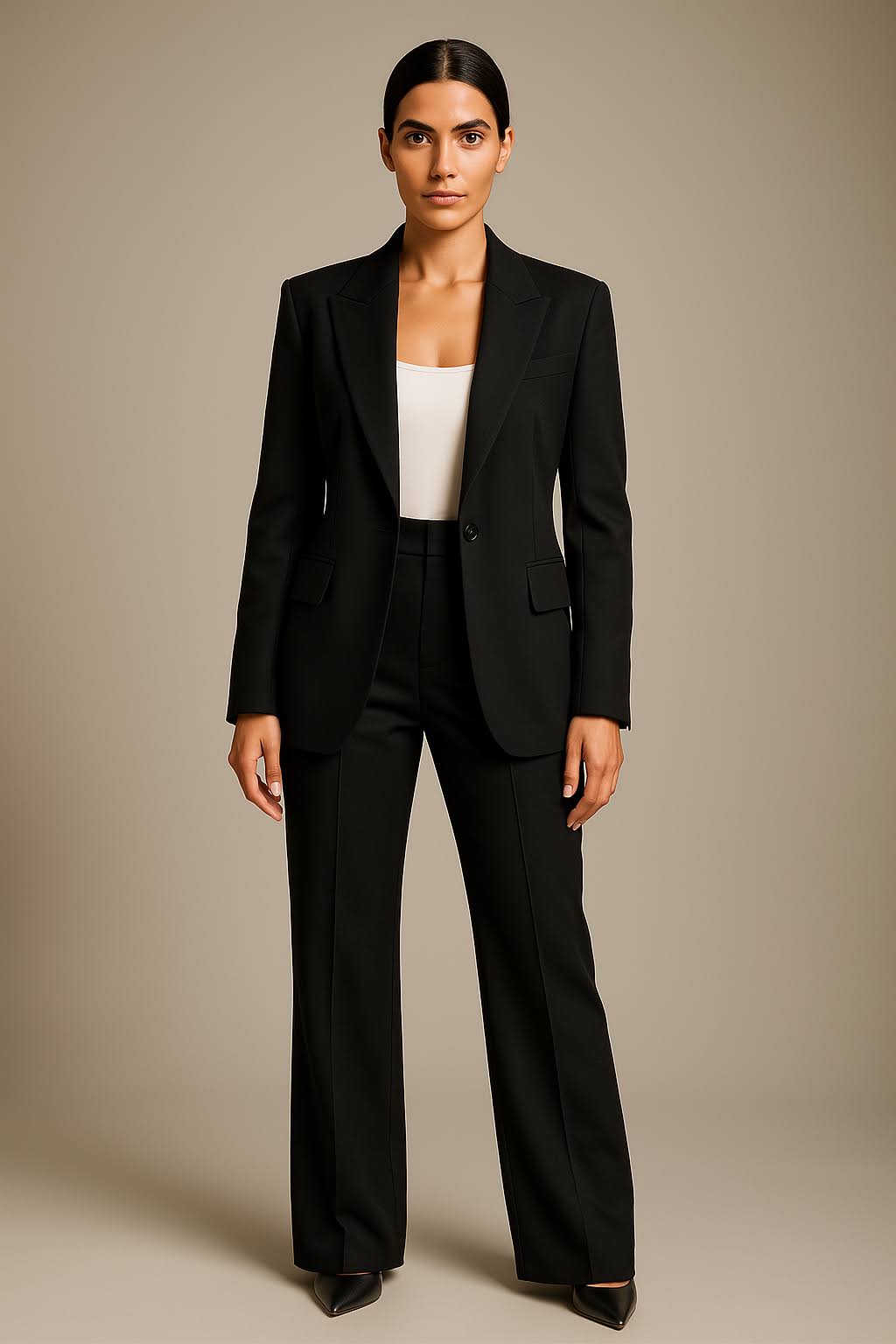 Tailored Wide Leg Blazer Trousers Set