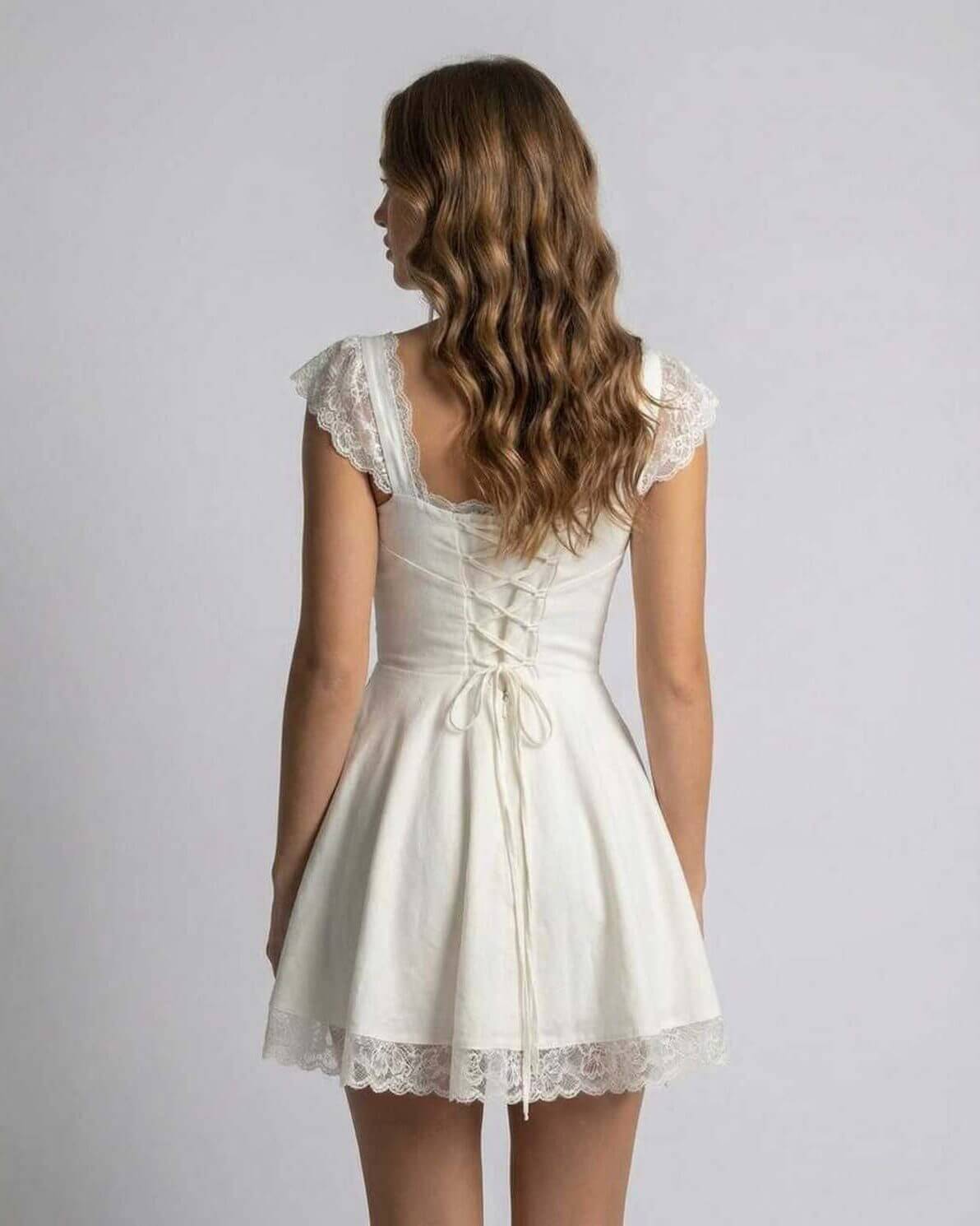Lace Trim Mini Dress