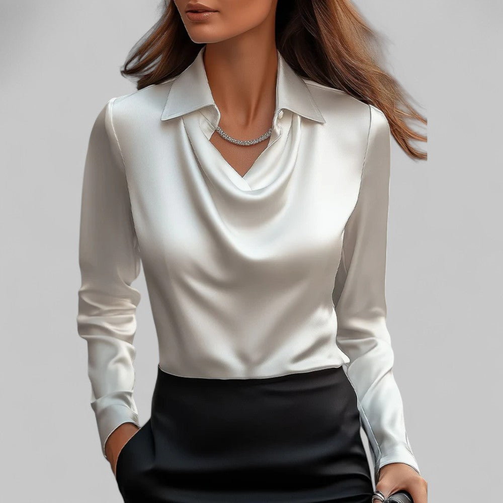 Cowl Neck Long Sleeve Blouse