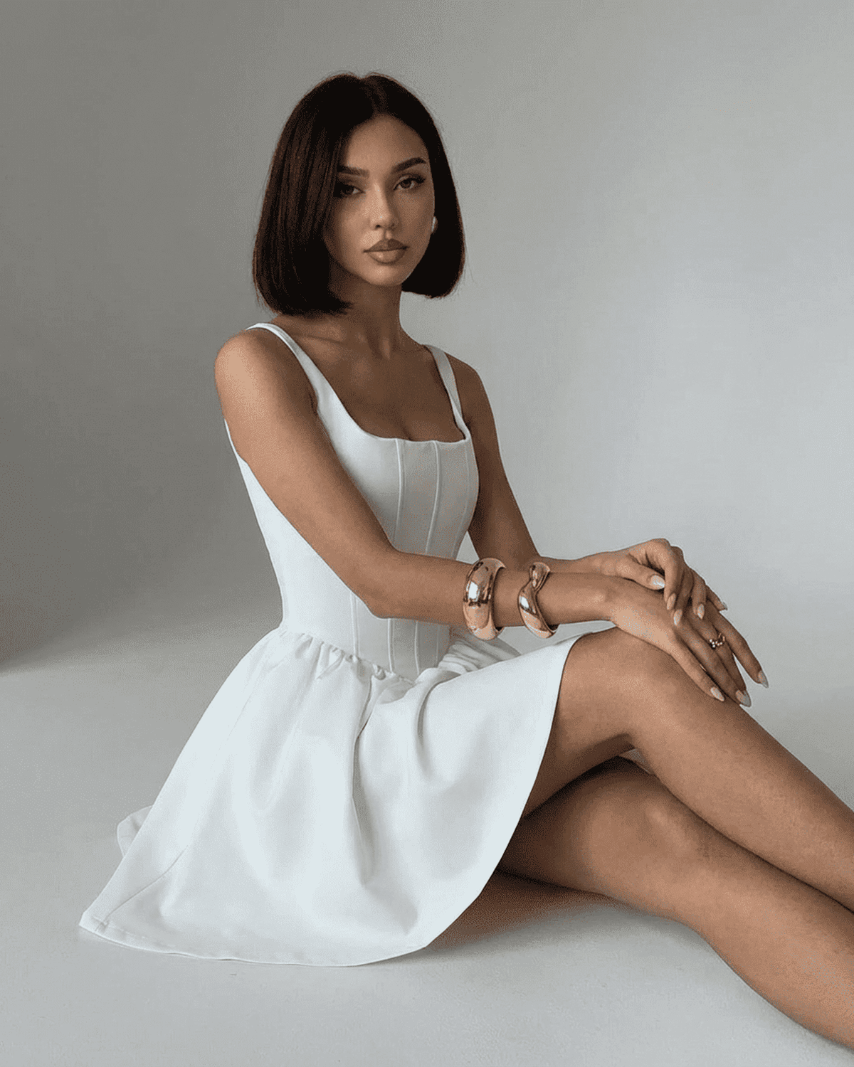 White Corset Mini Dress