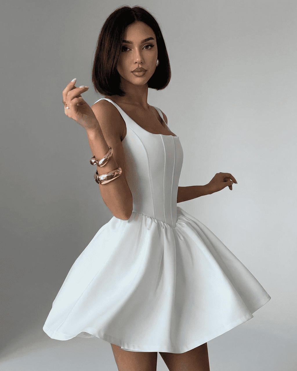 White Corset Mini Dress