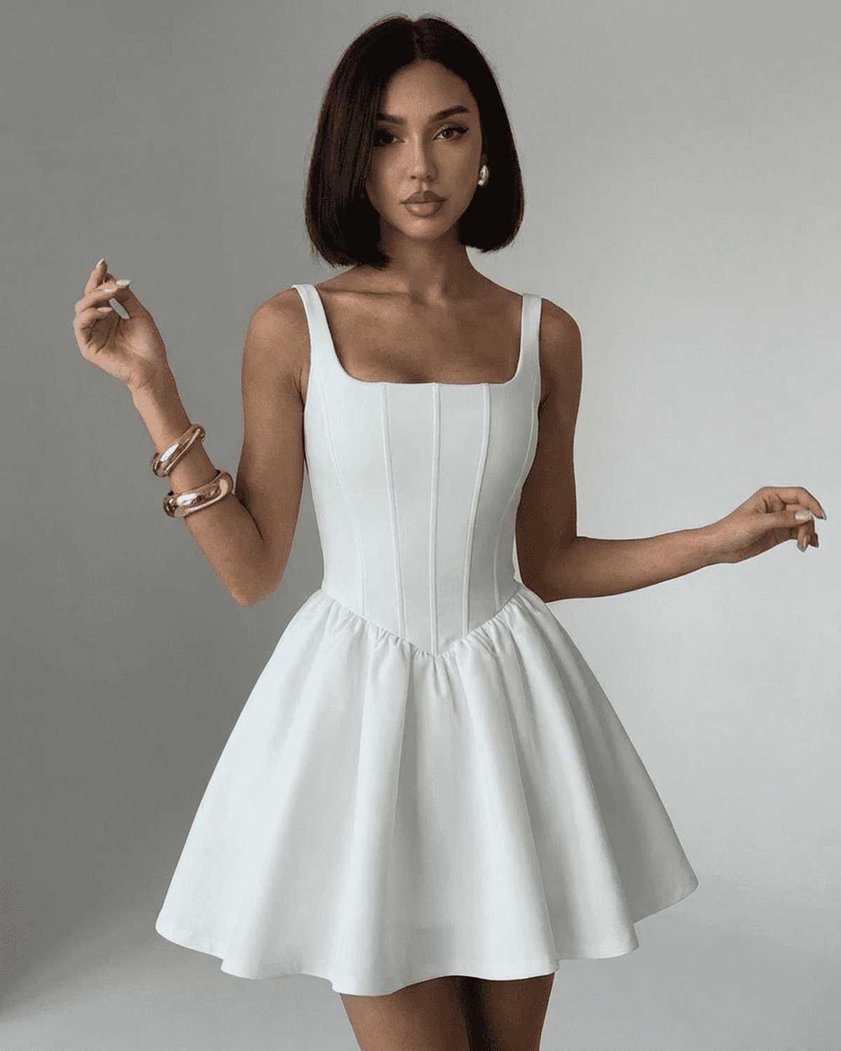 White Corset Mini Dress