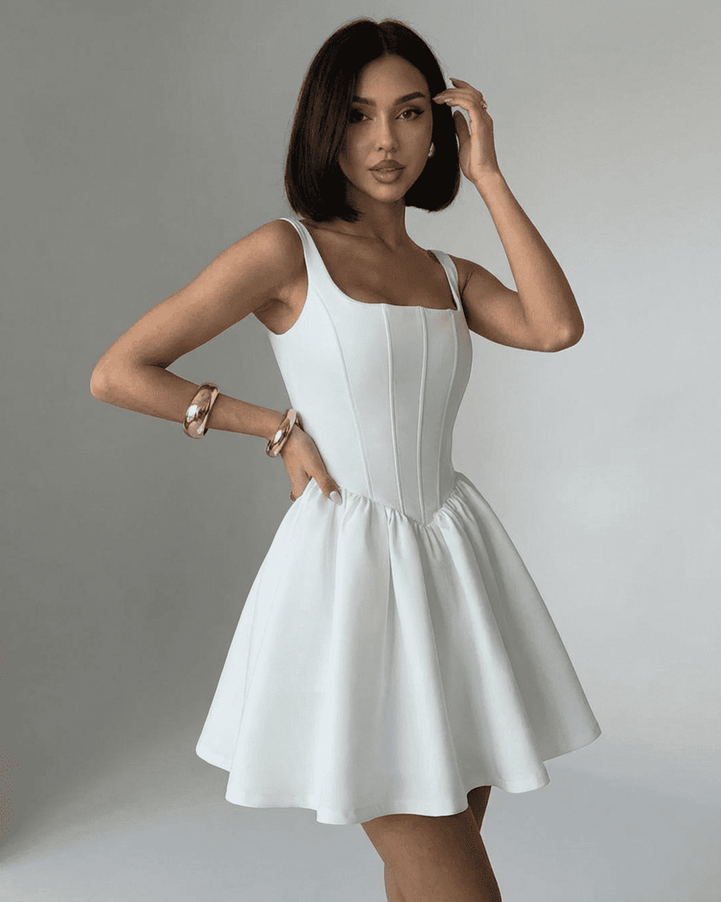 White Corset Mini Dress