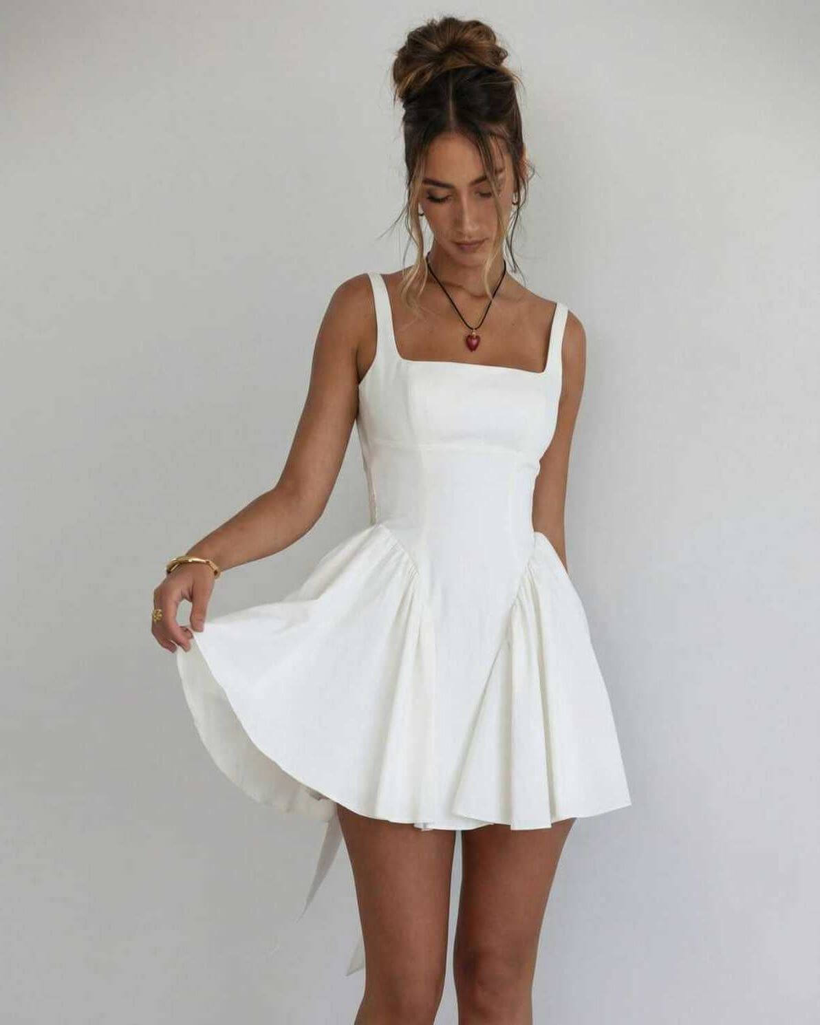 Summer Square Neck Mini Dress