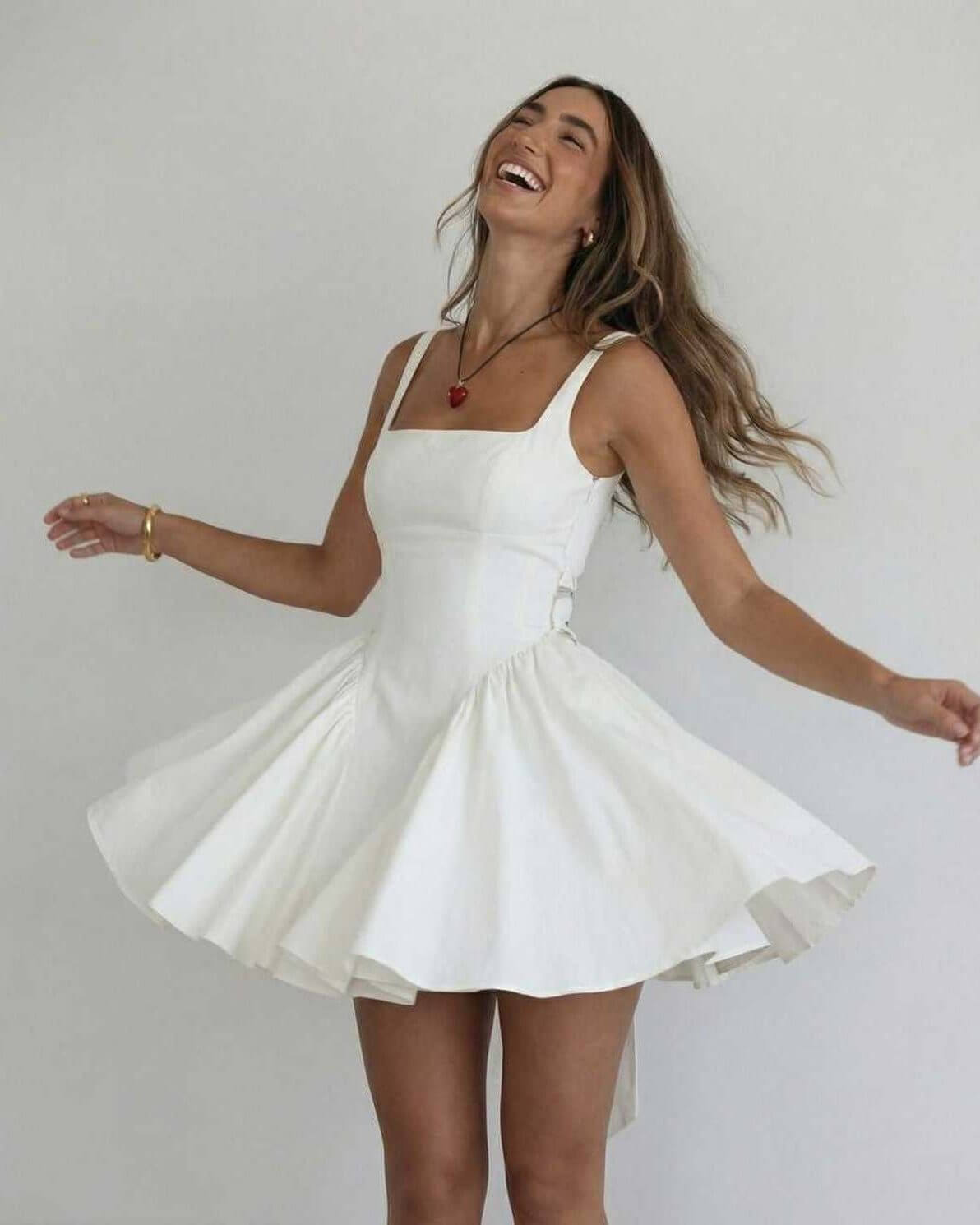 Summer Square Neck Mini Dress