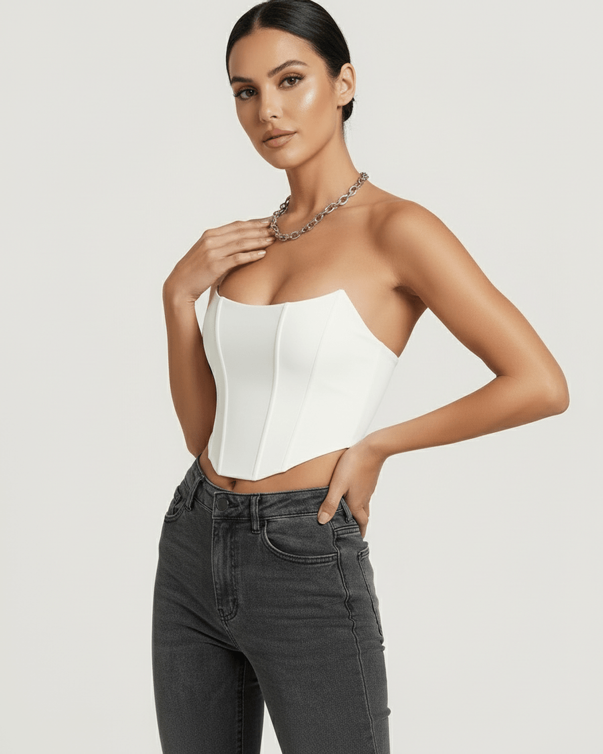 Structured Strapless Corset Blouse