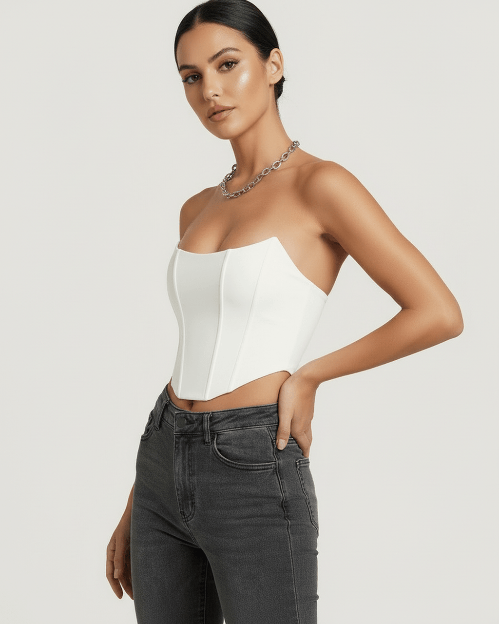Structured Strapless Corset Blouse