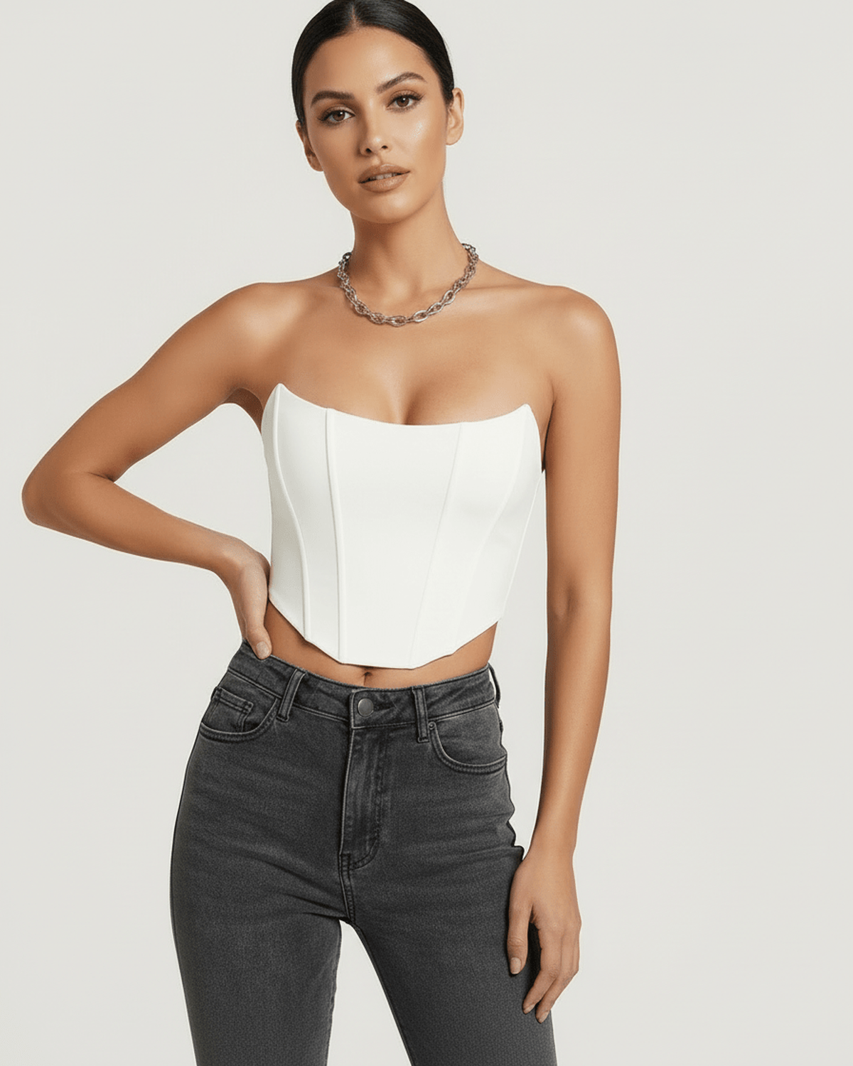 Structured Strapless Corset Blouse