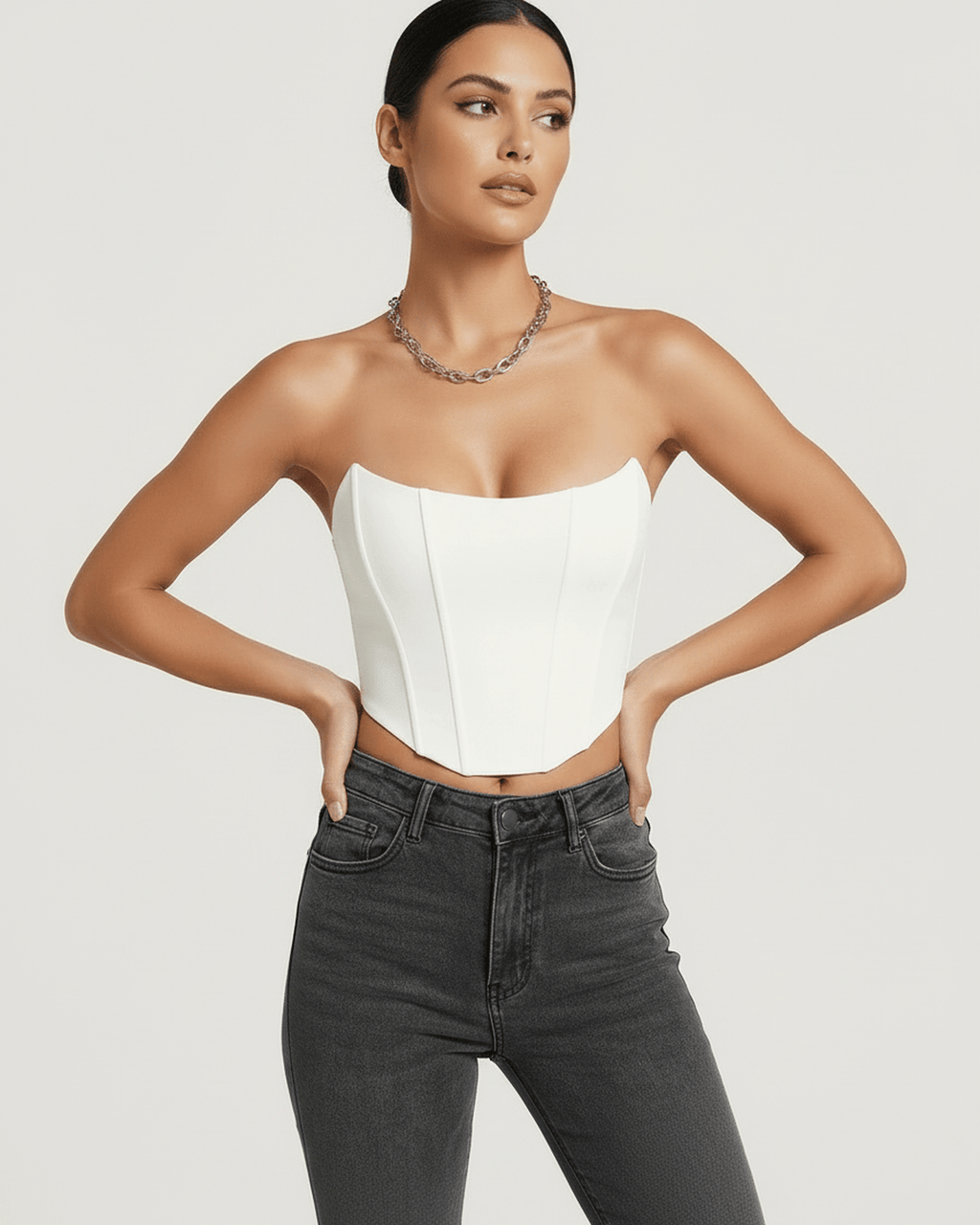Structured Strapless Corset Blouse