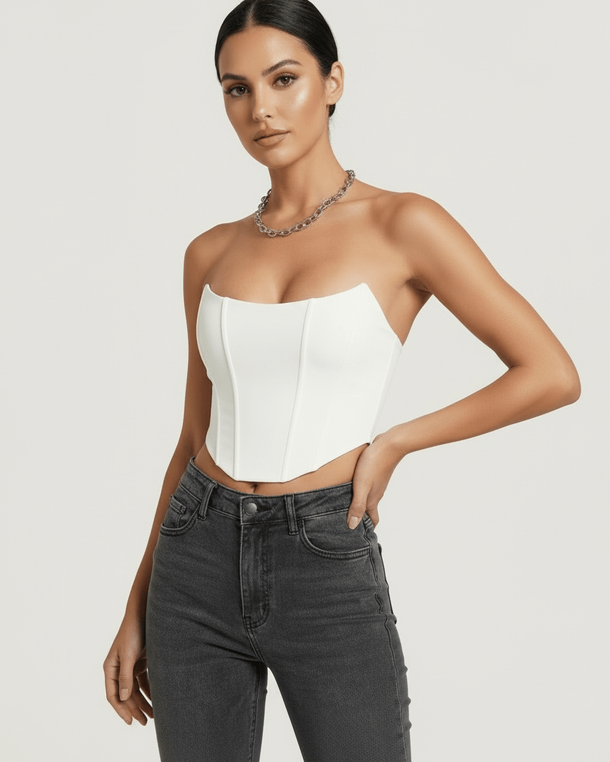 Structured Strapless Corset Blouse