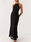 Tiered Halter Maxi Dress