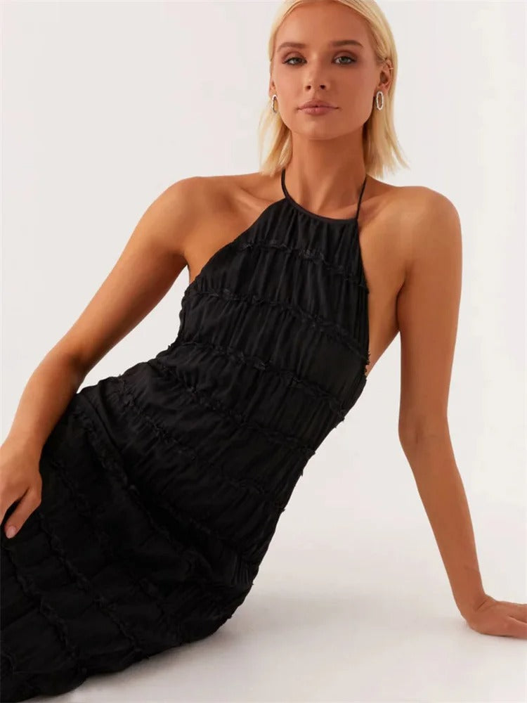 Tiered Halter Maxi Dress