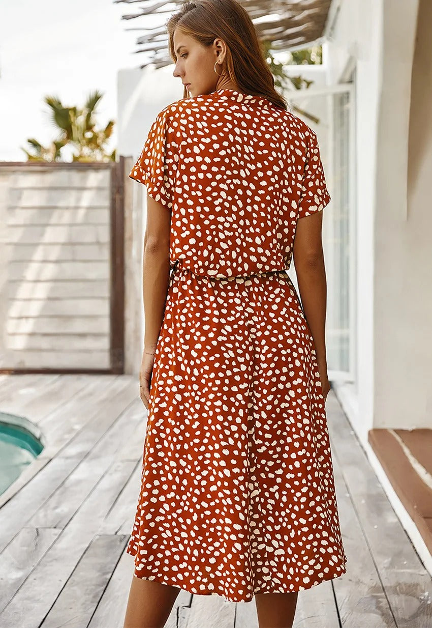 Lightweight Spot Midi Dress