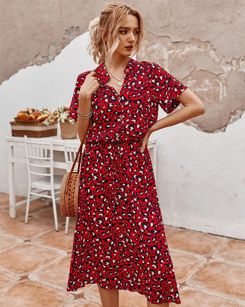 Lightweight Spot Midi Dress
