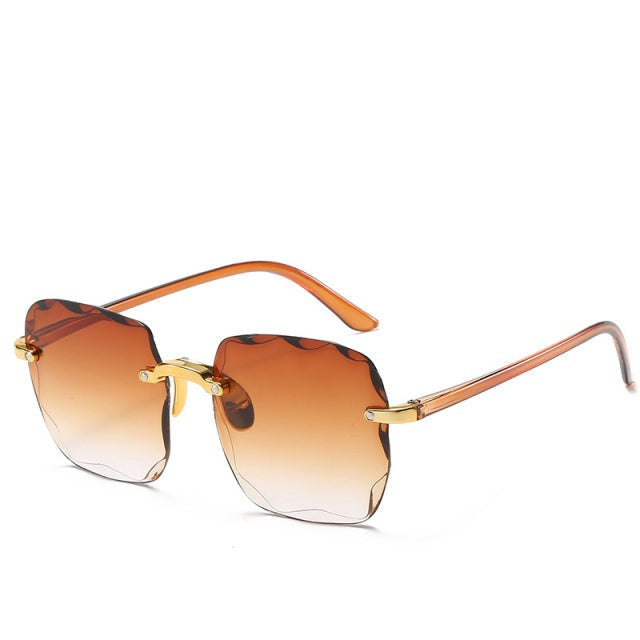 Modern Rimless Gradient Sunglasses