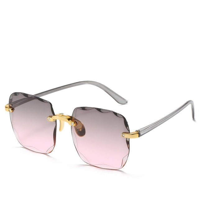 Modern Rimless Gradient Sunglasses