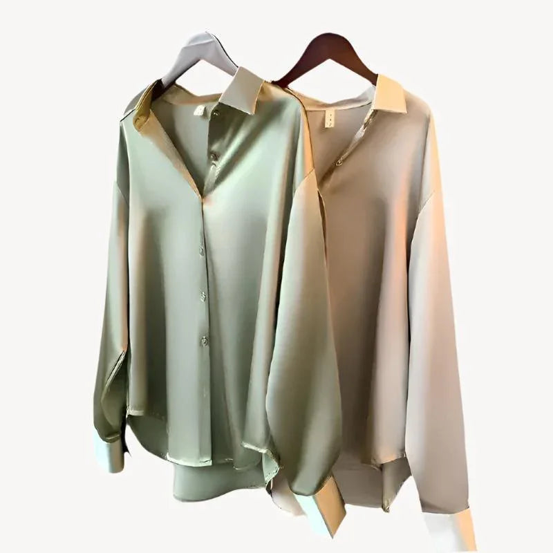 Silky Button-Down Blouse