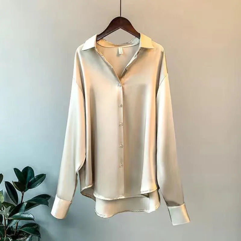 Silky Button-Down Blouse