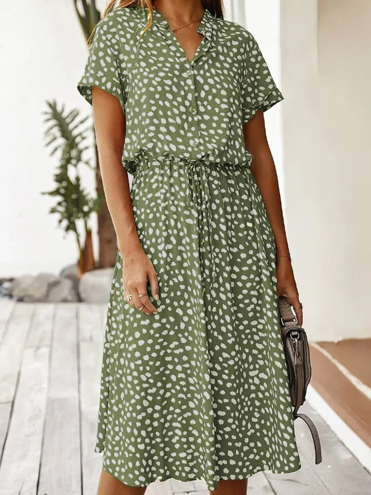 Lightweight Spot Midi Dress