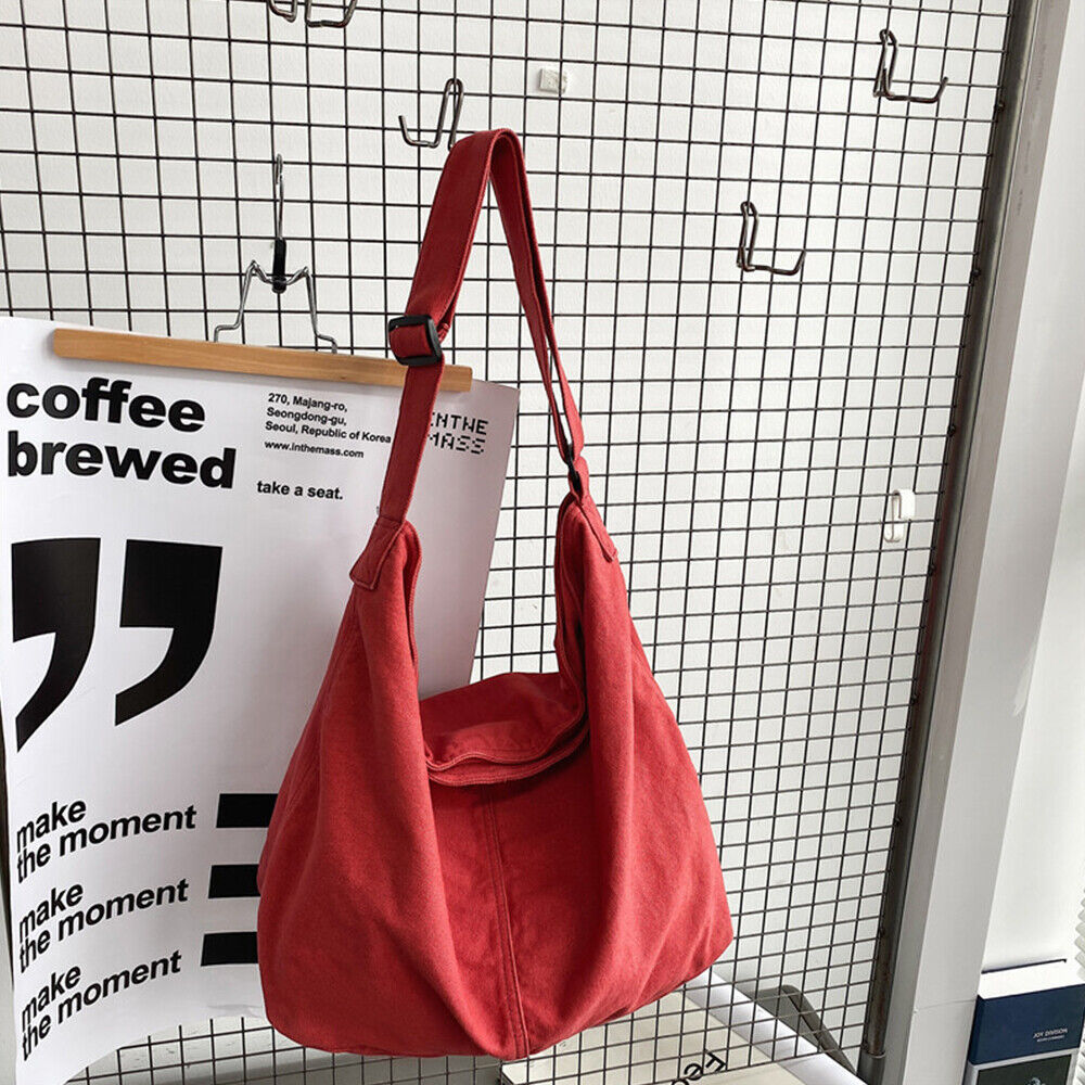 Oversized Slouchy Canvas Shoulder Bag