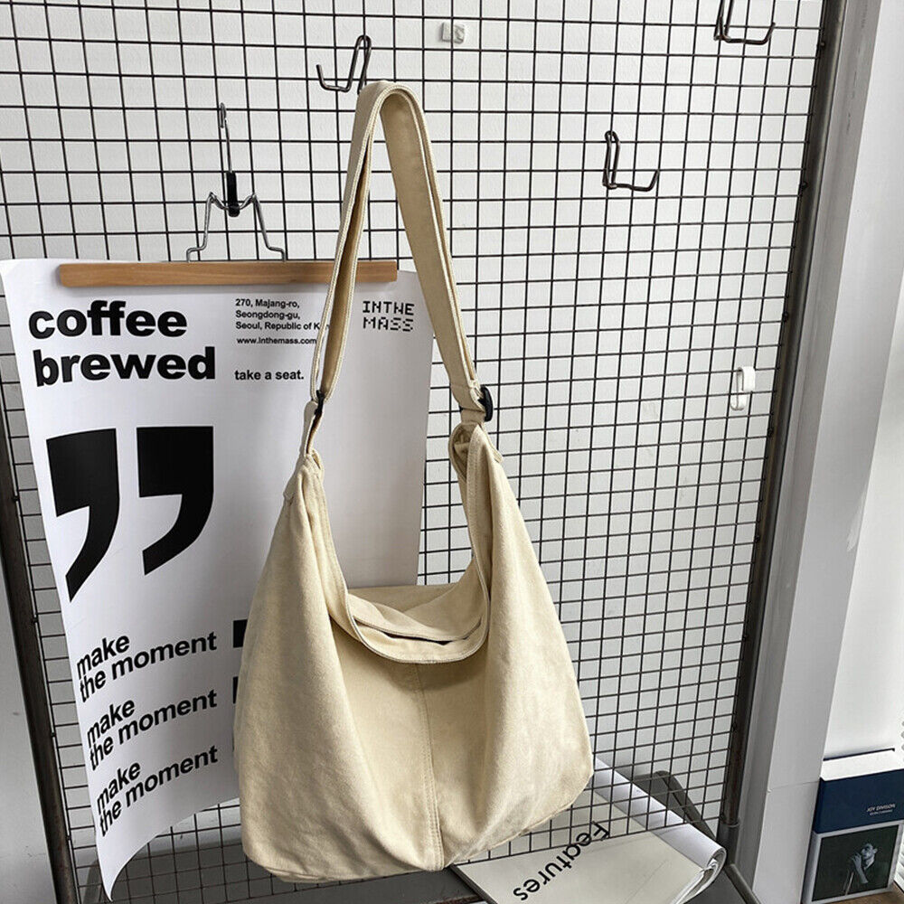 Oversized Slouchy Canvas Shoulder Bag