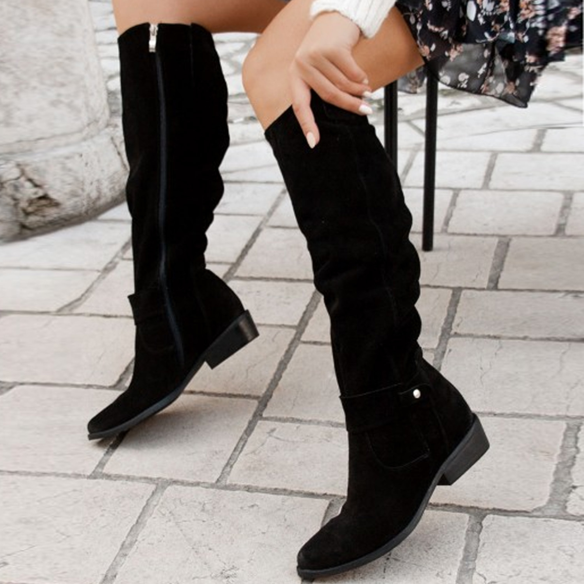 Stylish Brown Slouchy Suede Boots