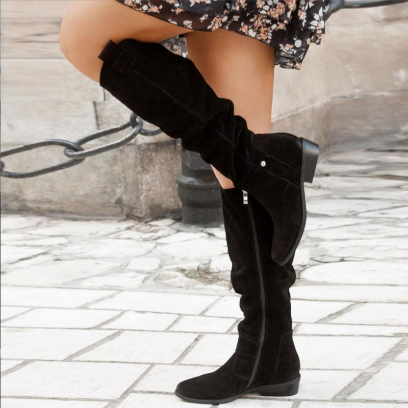Stylish Brown Slouchy Suede Boots