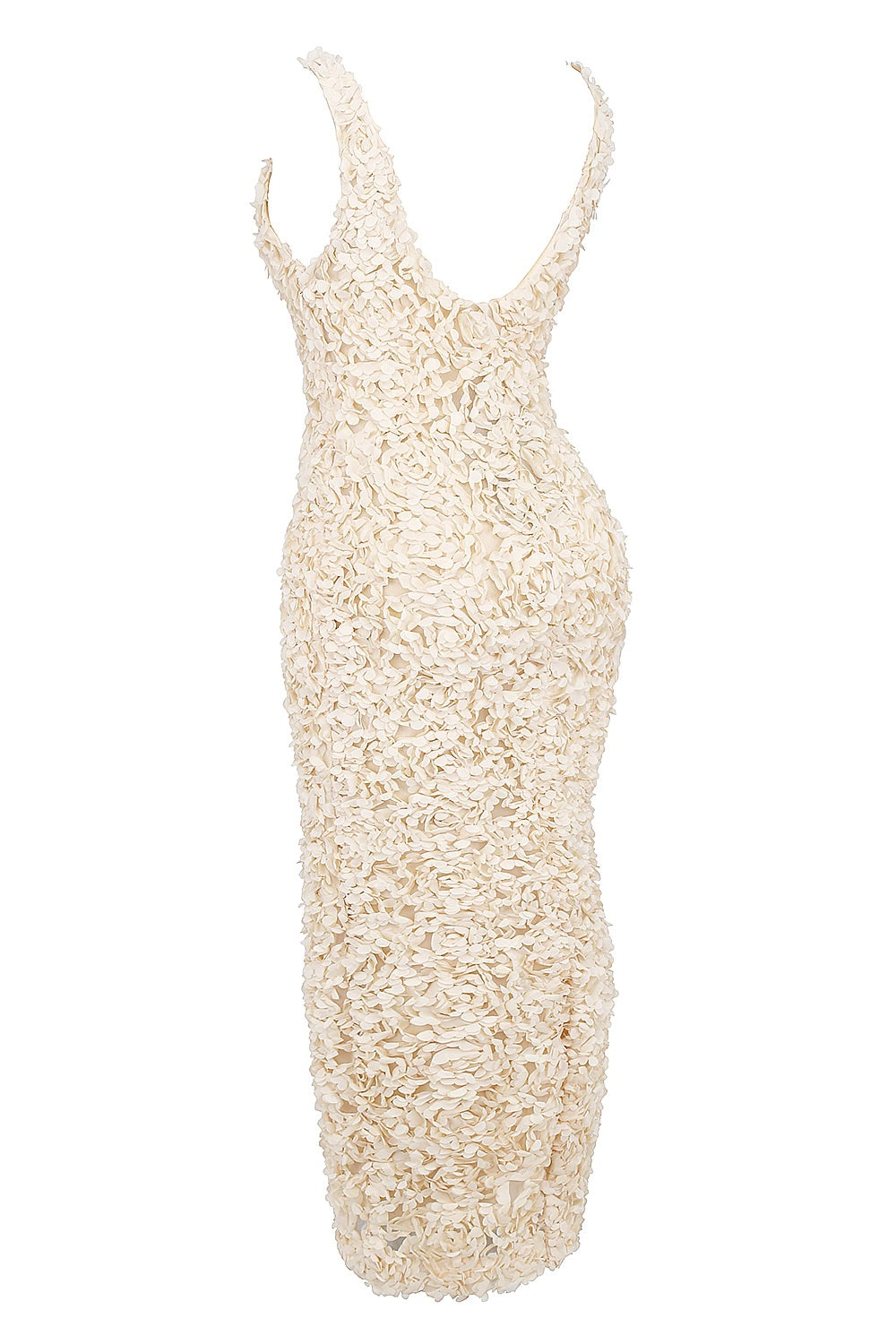 3D Rose Appliqué Sleeveless Maxi Dress