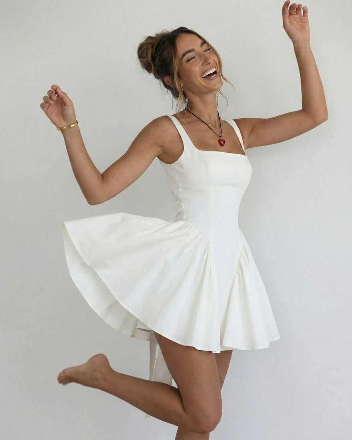 Summer Square Neck Mini Dress