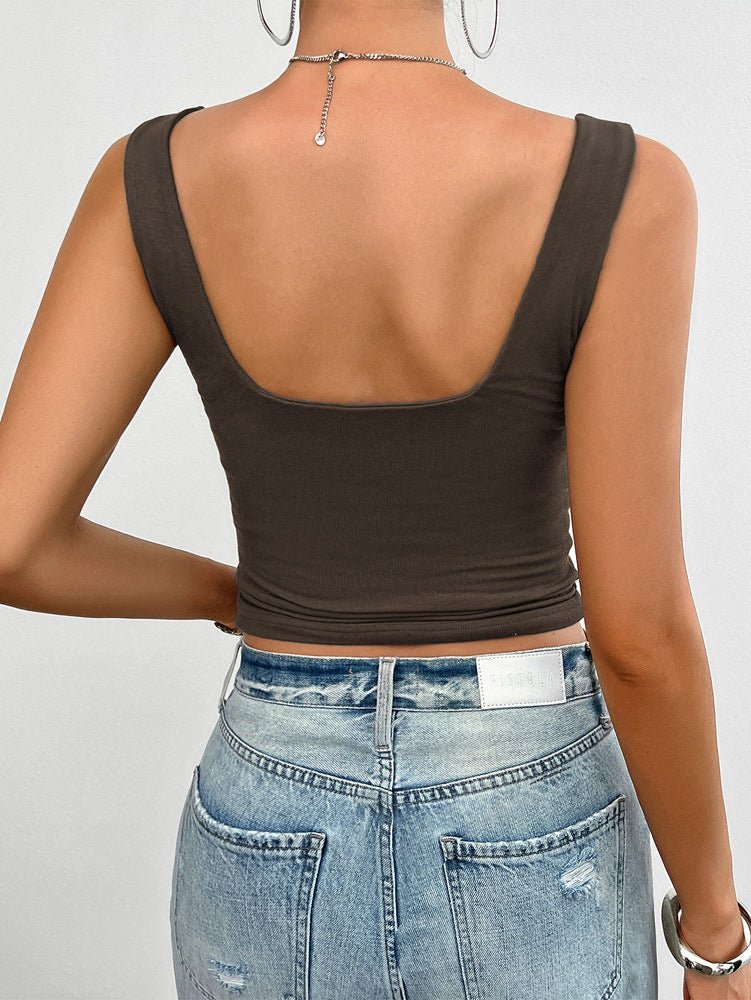 Twist Front Ribbed Tank Top
