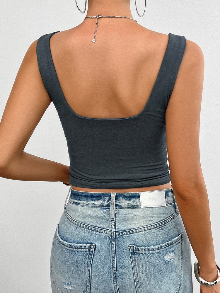 Twist Front Ribbed Tank Top