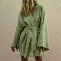 Boho Linen Blend Kimono Dress