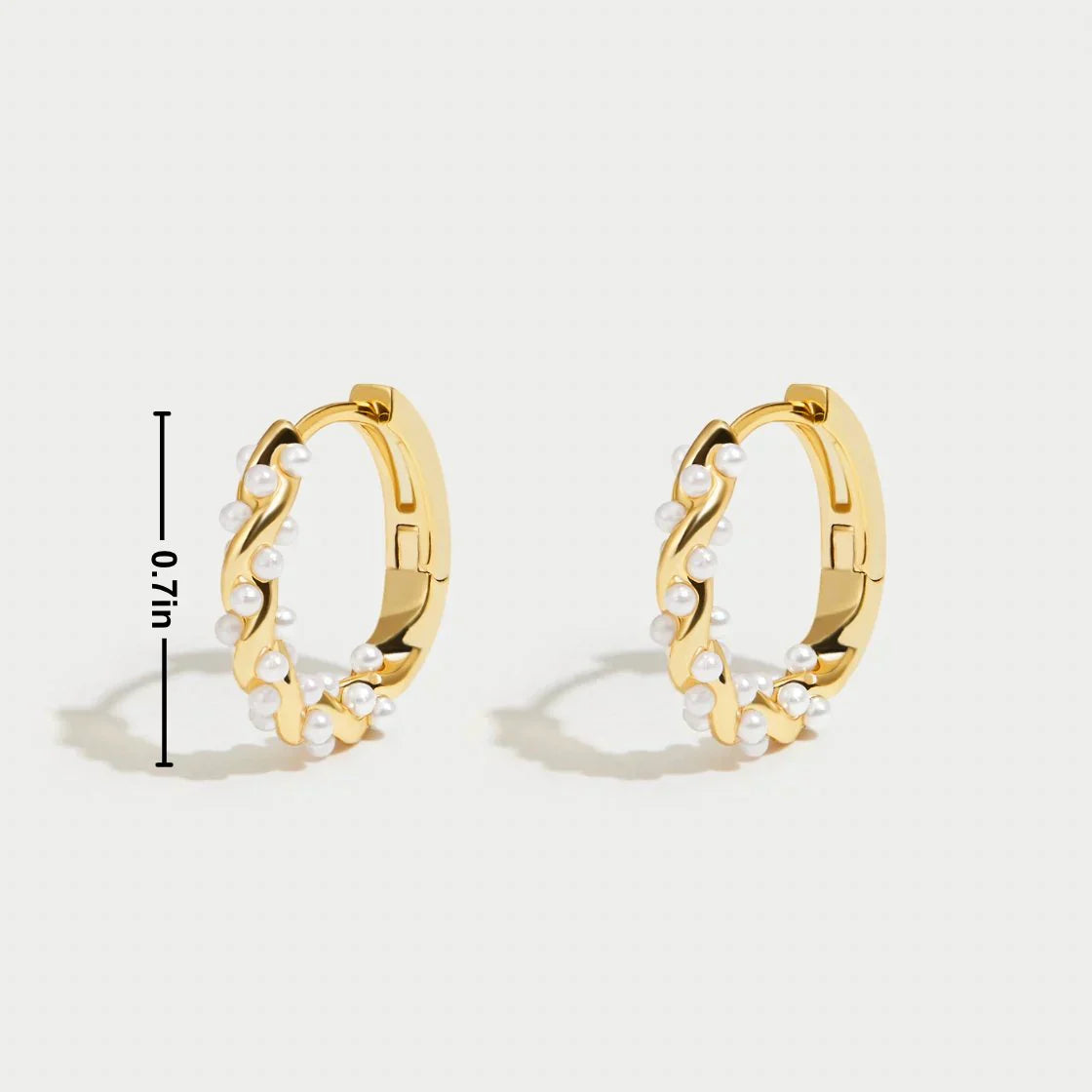 Gold Pearl Hoop Earrings