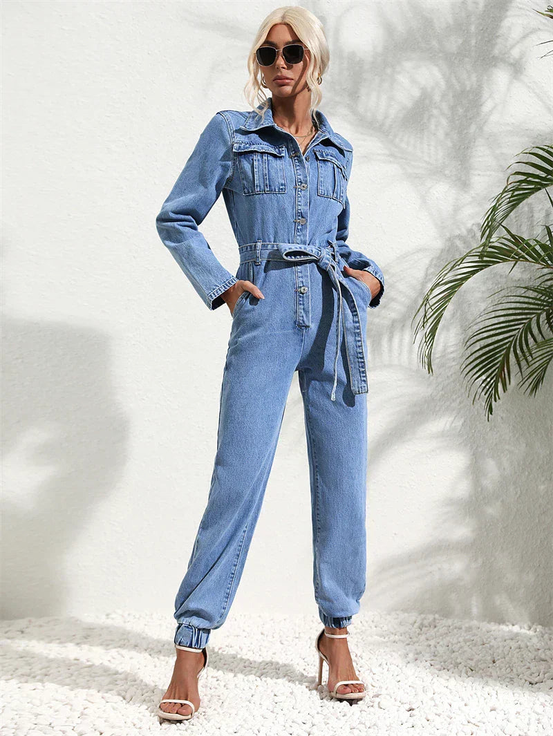Relaxed Fit Denim Jumpsuit