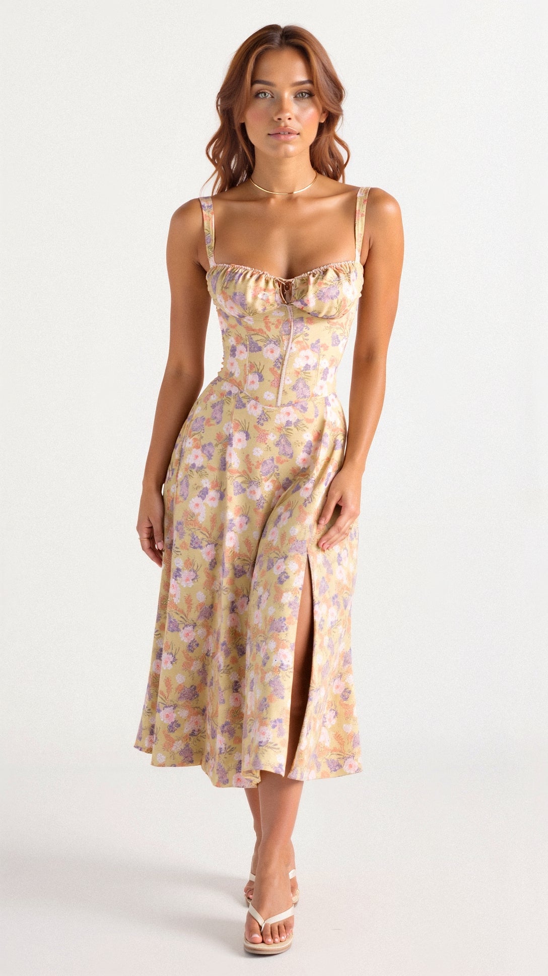 Summer Floral Midi Dress