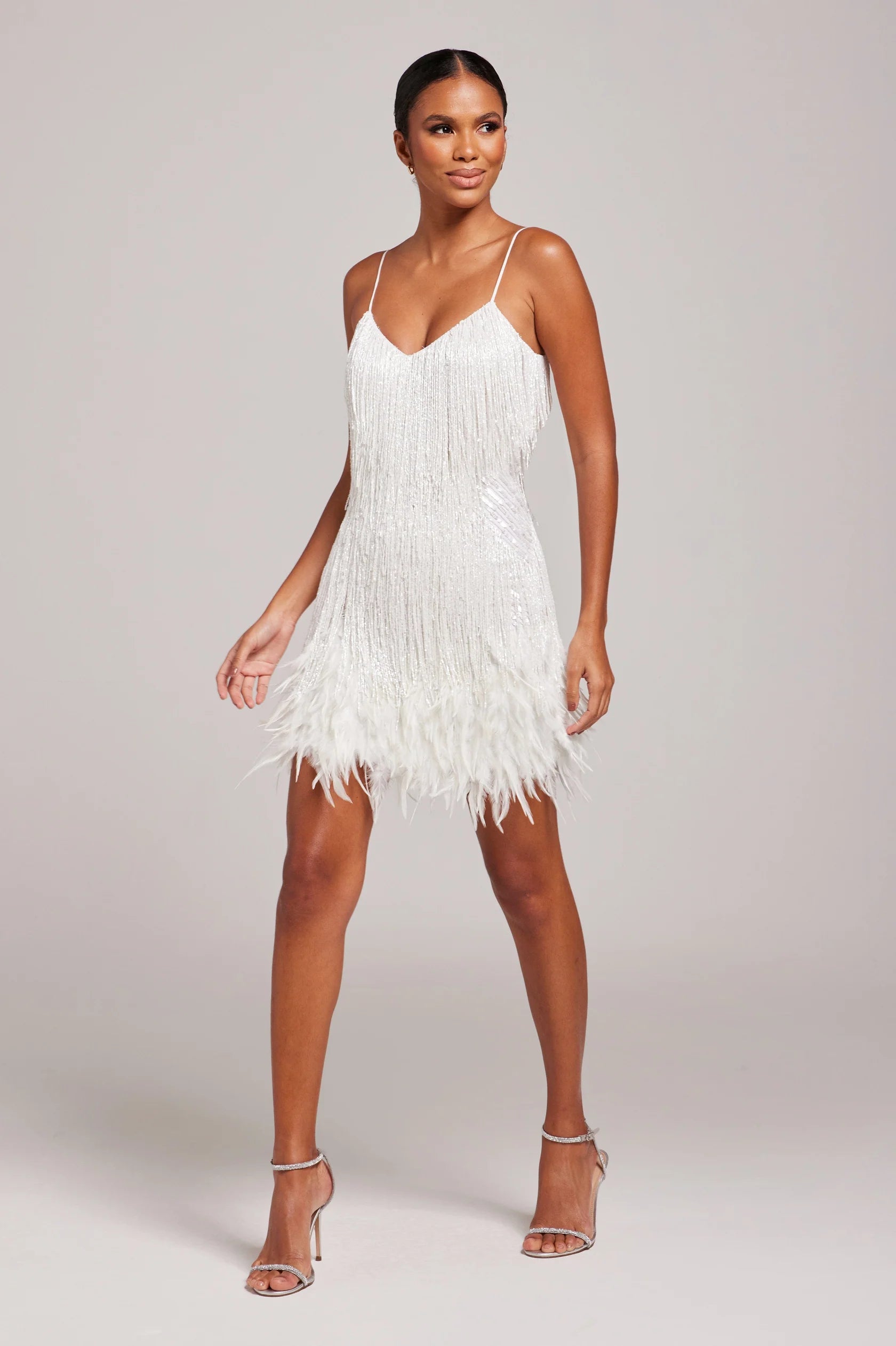 Fringe Feather Mini Dress