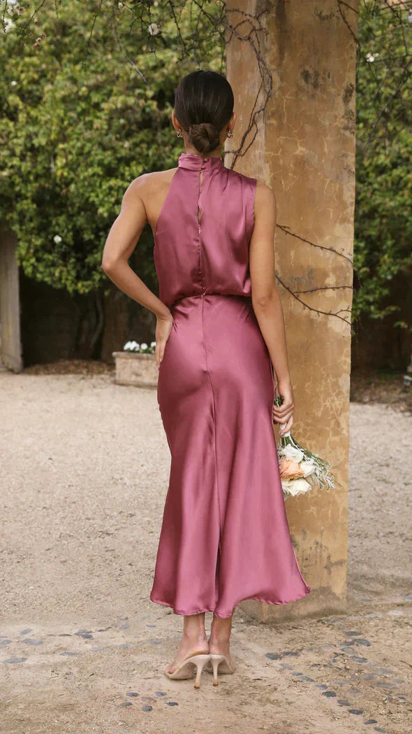 Halter Neck Midi Dress