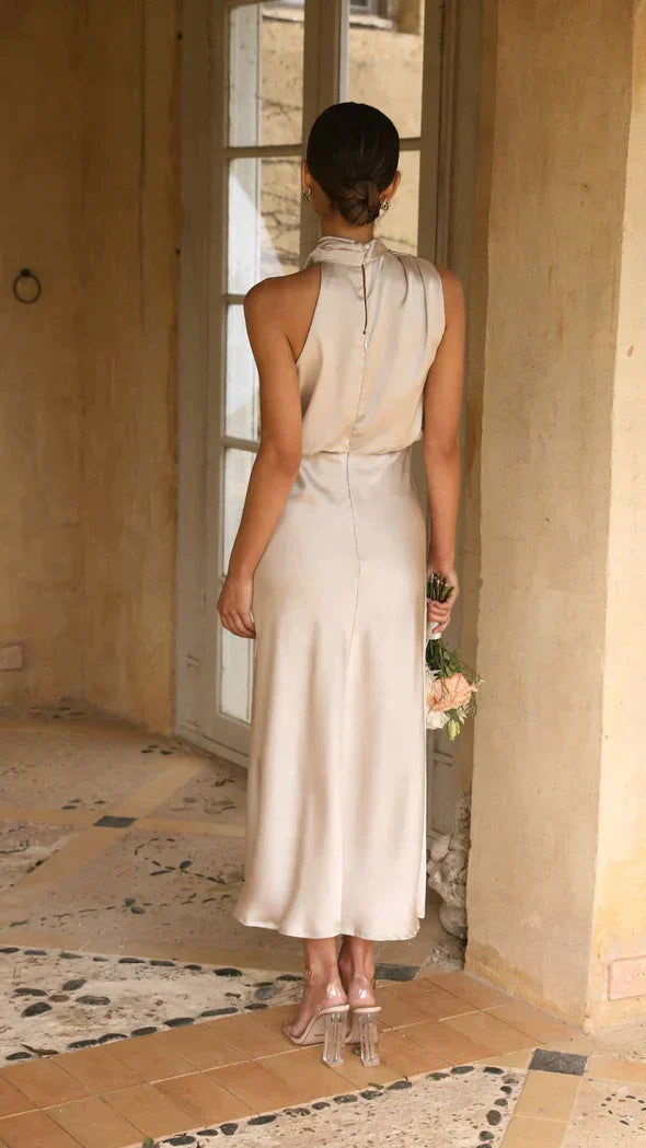 Halter Neck Midi Dress