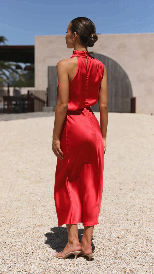 Halter Neck Midi Dress