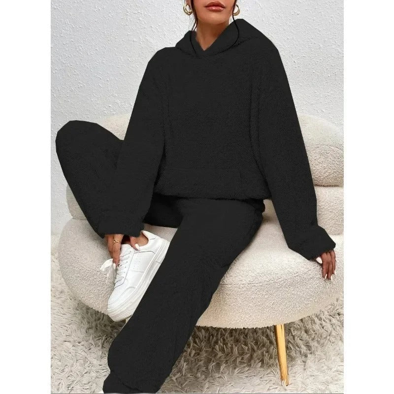 Plush Hooded Loungewear Set