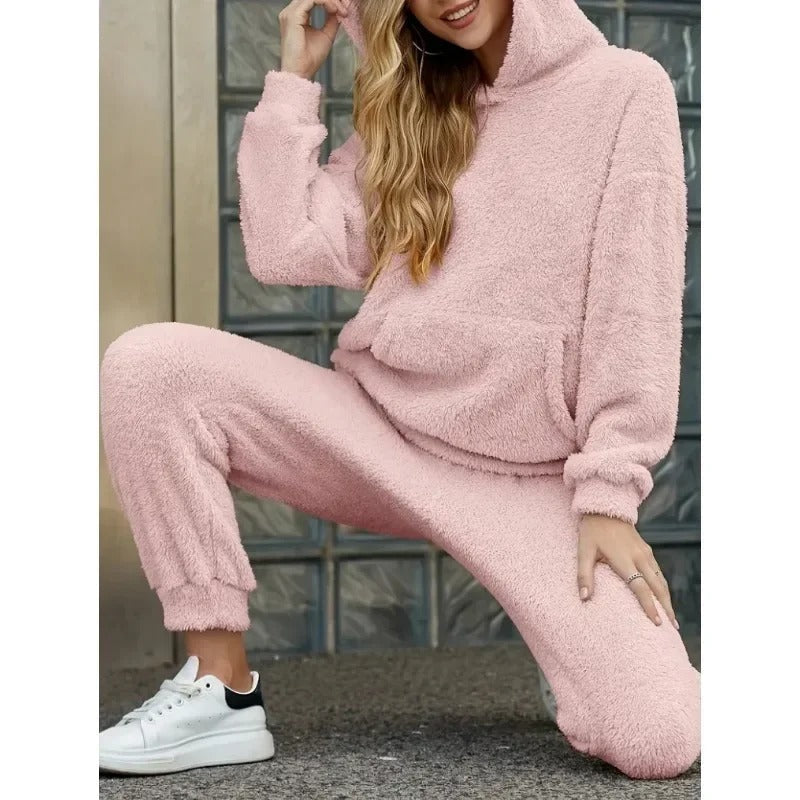 Plush Hooded Loungewear Set